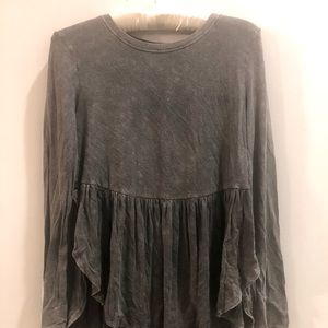 Altar’d Stare gray ruffle shirt